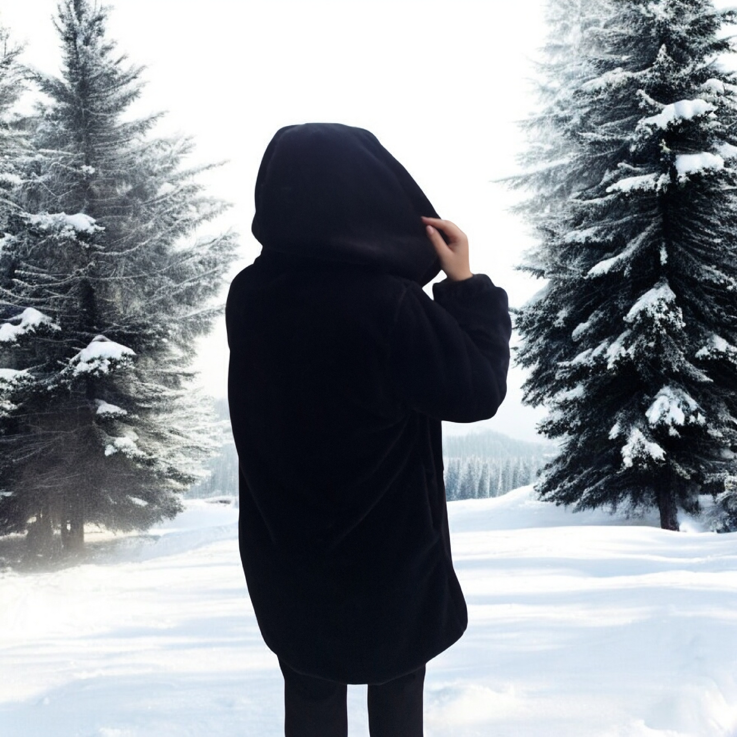 Fur elegant black Γουνάκι